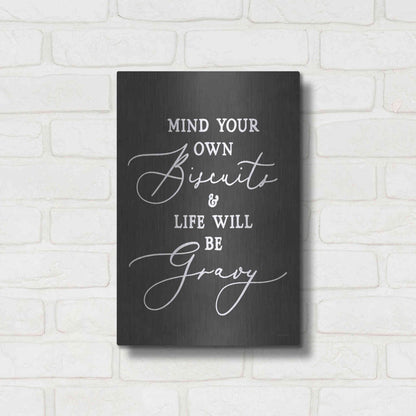 Luxe Metal Art 'Biscuits & Gravy' by Lettered & Lined, Metal Wall Art,12x16