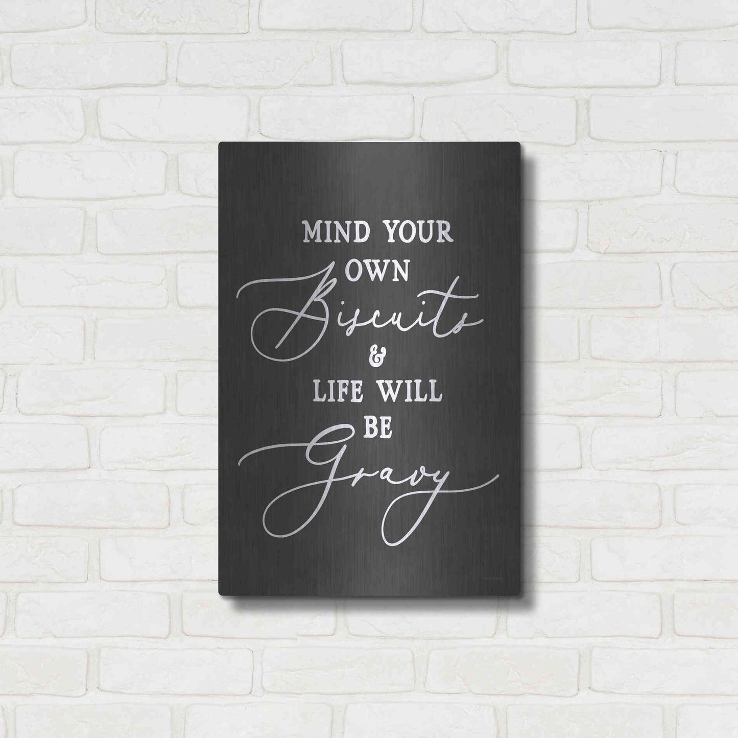 Luxe Metal Art 'Biscuits & Gravy' by Lettered & Lined, Metal Wall Art,16x24