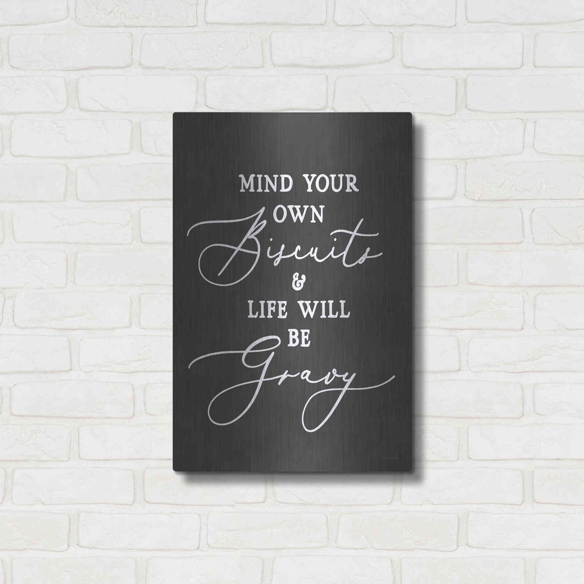 Luxe Metal Art 'Biscuits & Gravy' by Lettered & Lined, Metal Wall Art,16x24