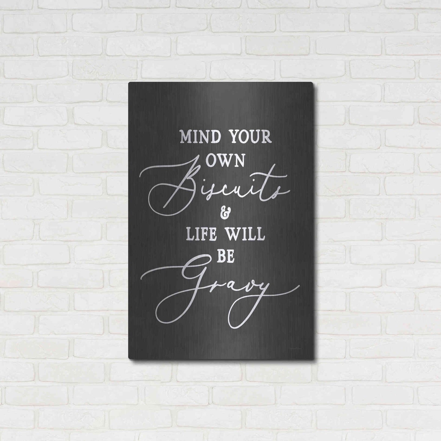 Luxe Metal Art 'Biscuits & Gravy' by Lettered & Lined, Metal Wall Art,24x36