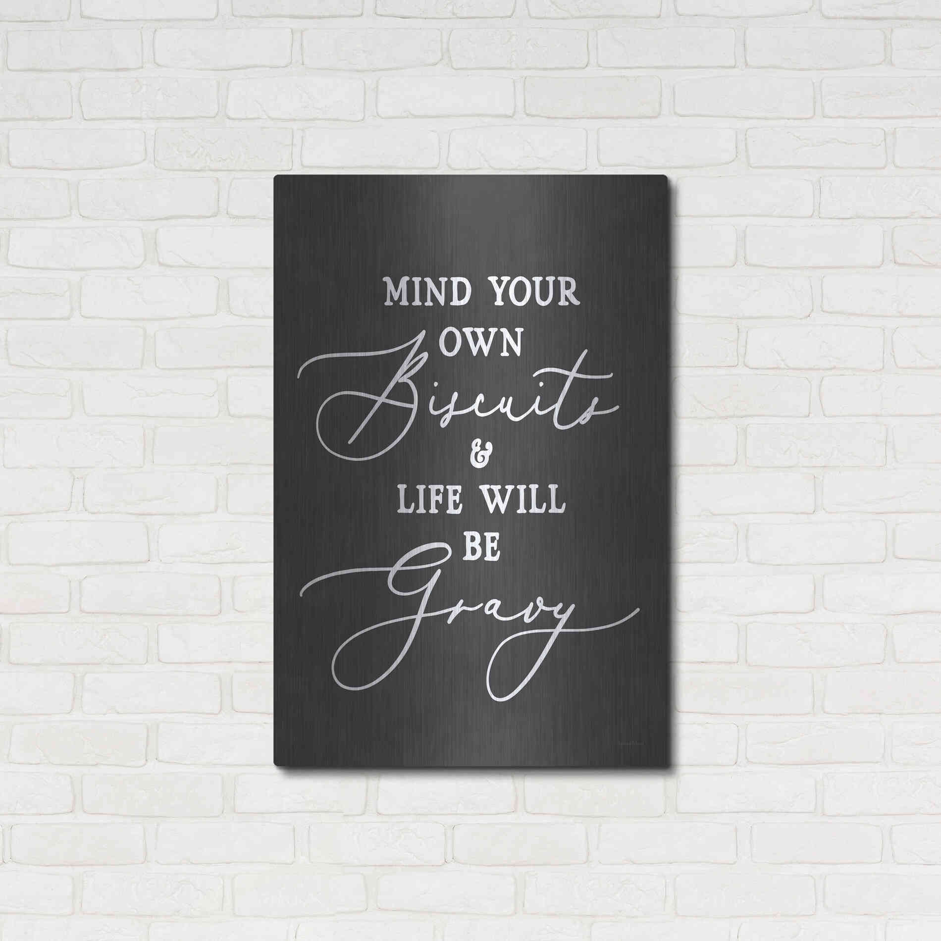 Luxe Metal Art 'Biscuits & Gravy' by Lettered & Lined, Metal Wall Art,24x36