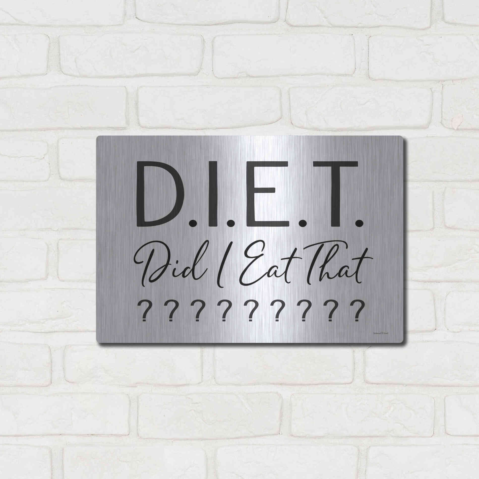 Luxe Metal Art 'Did I Eat That?' by Lettered & Lined, Metal Wall Art,16x12