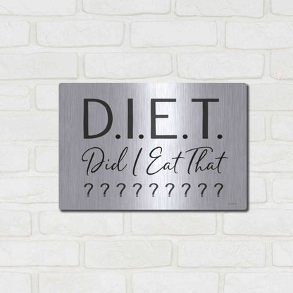 Luxe Metal Art 'Did I Eat That?' by Lettered & Lined, Metal Wall Art,16x12