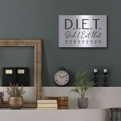 Luxe Metal Art 'Did I Eat That?' by Lettered & Lined, Metal Wall Art,16x12