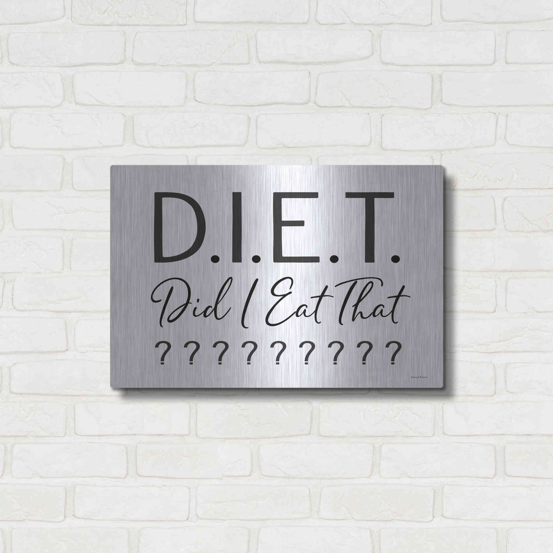 Luxe Metal Art 'Did I Eat That?' by Lettered & Lined, Metal Wall Art,24x16
