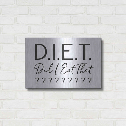 Luxe Metal Art 'Did I Eat That?' by Lettered & Lined, Metal Wall Art,24x16