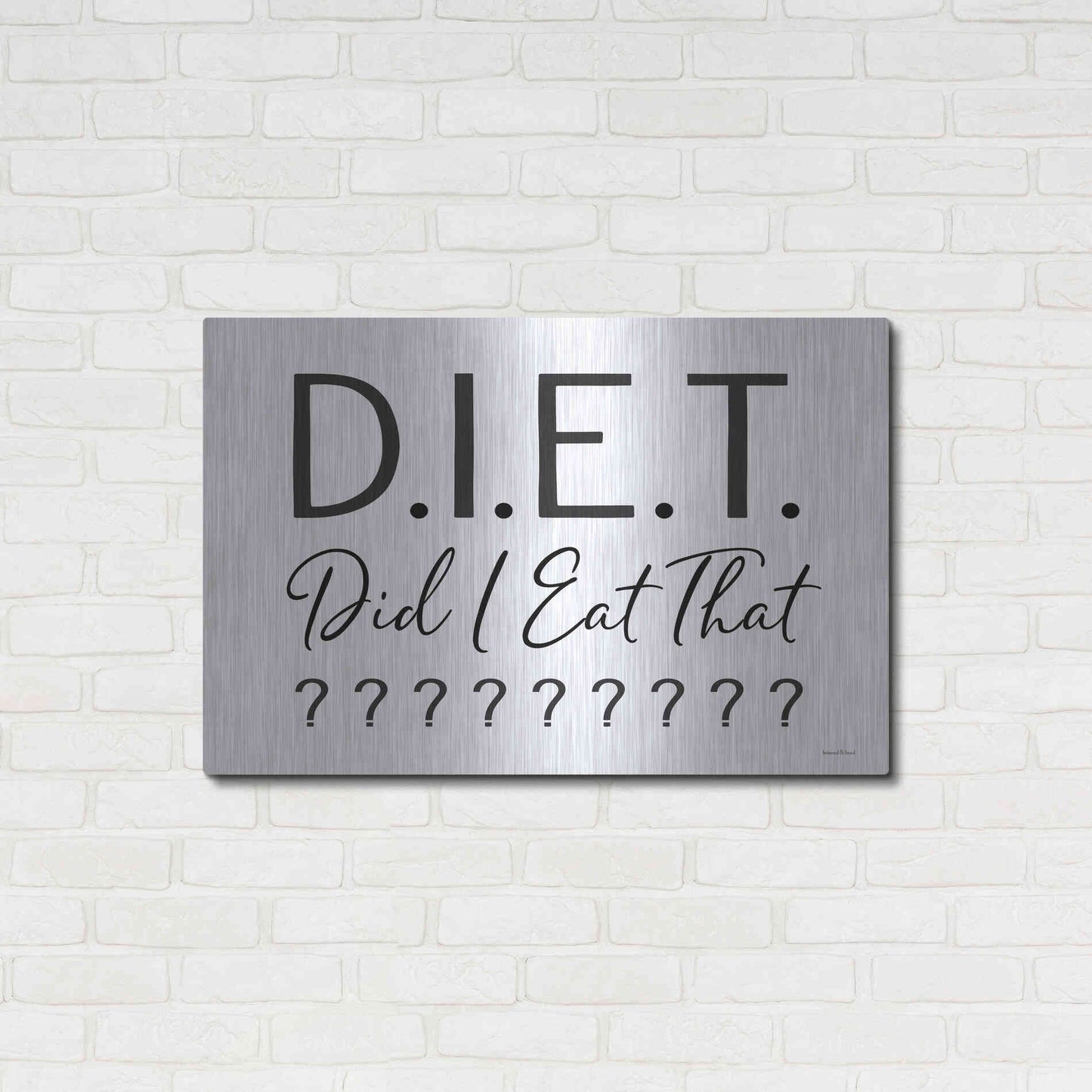 Luxe Metal Art 'Did I Eat That?' by Lettered & Lined, Metal Wall Art,36x24
