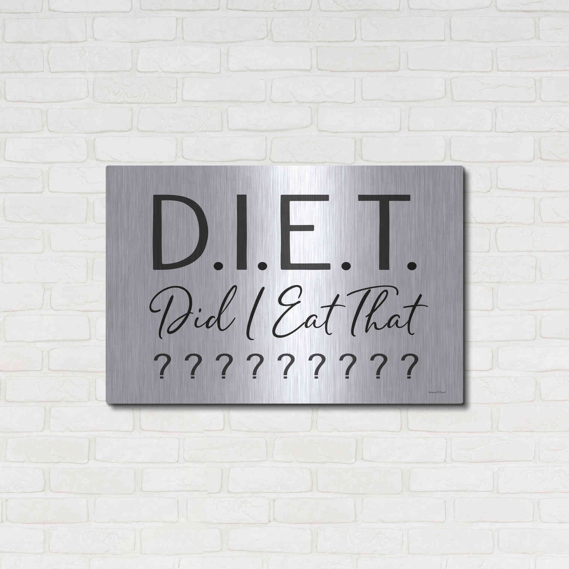 Luxe Metal Art 'Did I Eat That?' by Lettered & Lined, Metal Wall Art,36x24