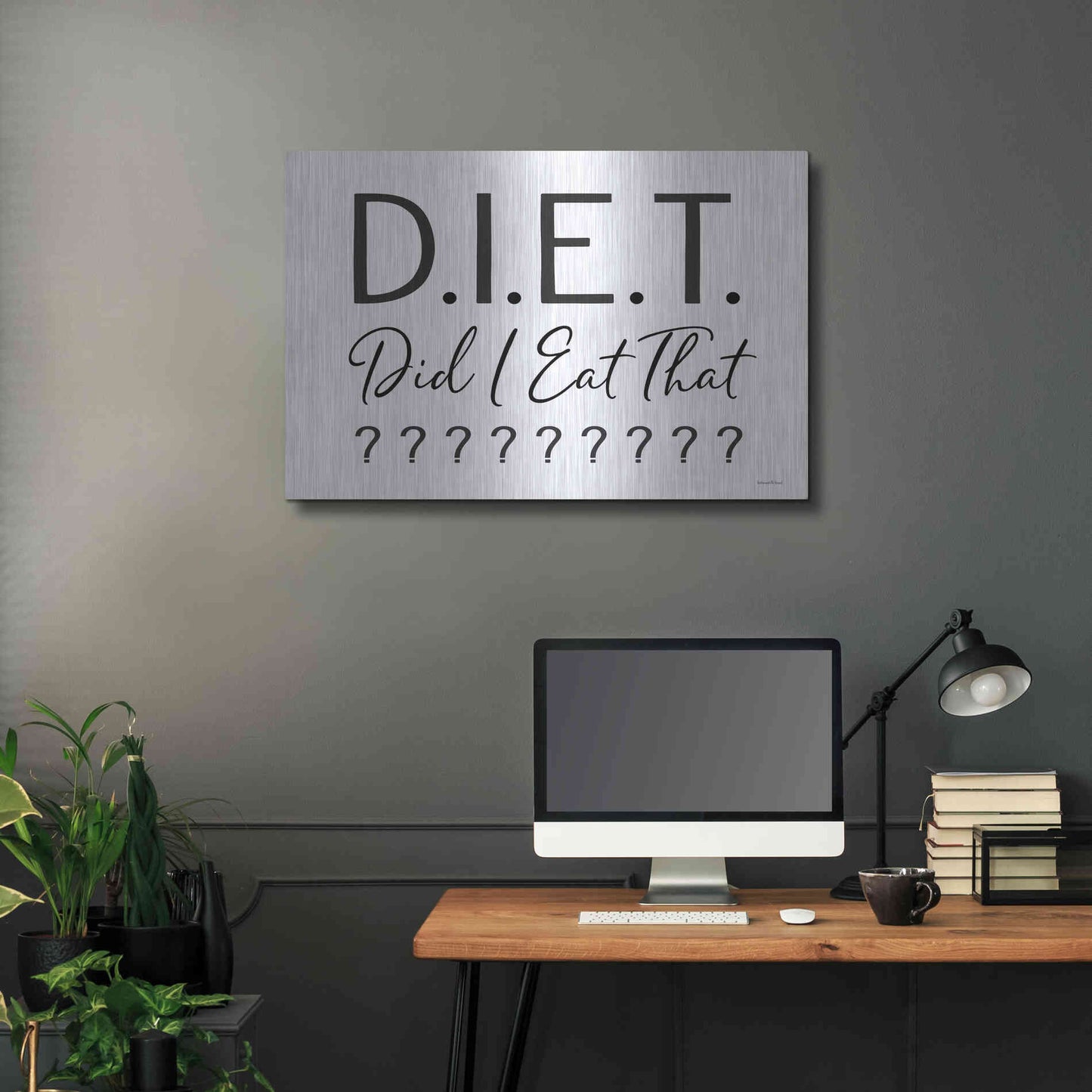Luxe Metal Art 'Did I Eat That?' by Lettered & Lined, Metal Wall Art,36x24