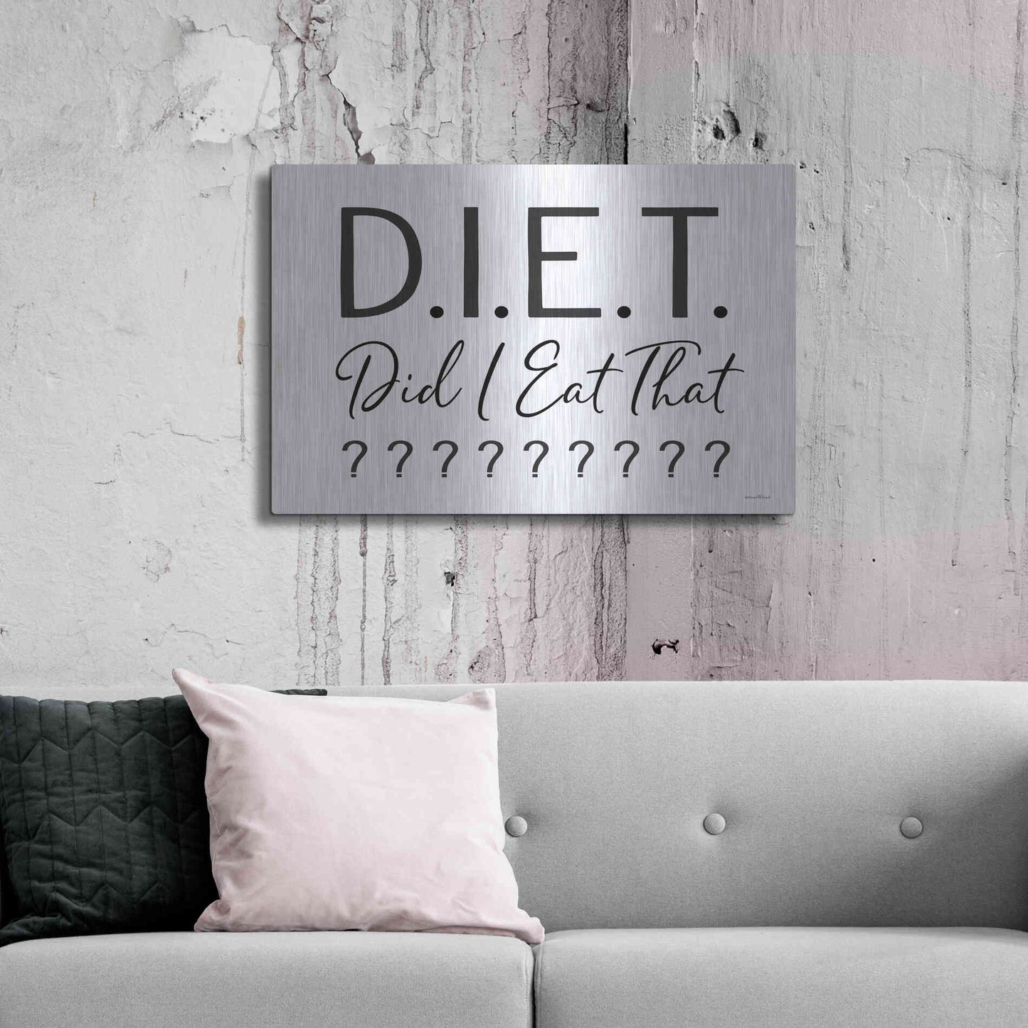 Luxe Metal Art 'Did I Eat That?' by Lettered & Lined, Metal Wall Art,36x24