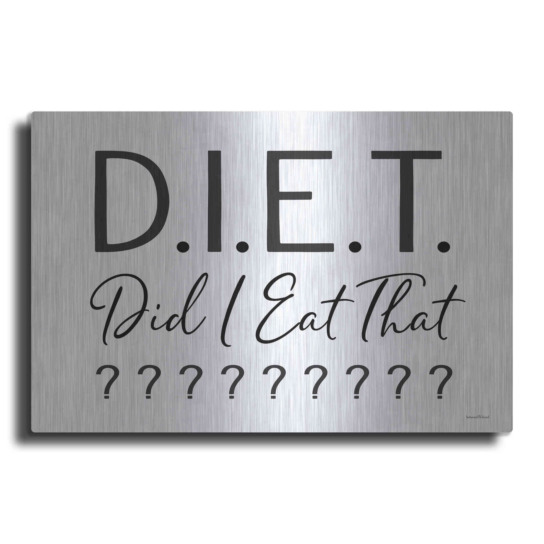 Luxe Metal Art 'Did I Eat That?' by Lettered & Lined, Metal Wall Art