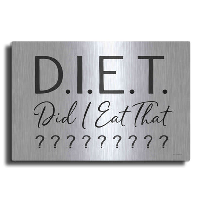 Luxe Metal Art 'Did I Eat That?' by Lettered & Lined, Metal Wall Art