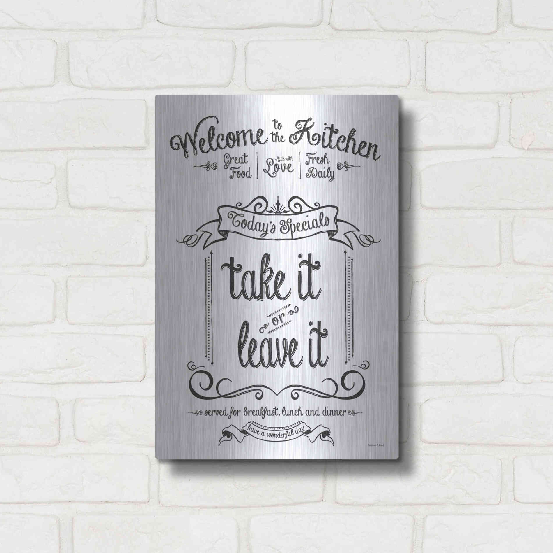 Luxe Metal Art 'Take It or Leave It' by Lettered & Lined, Metal Wall Art,12x16