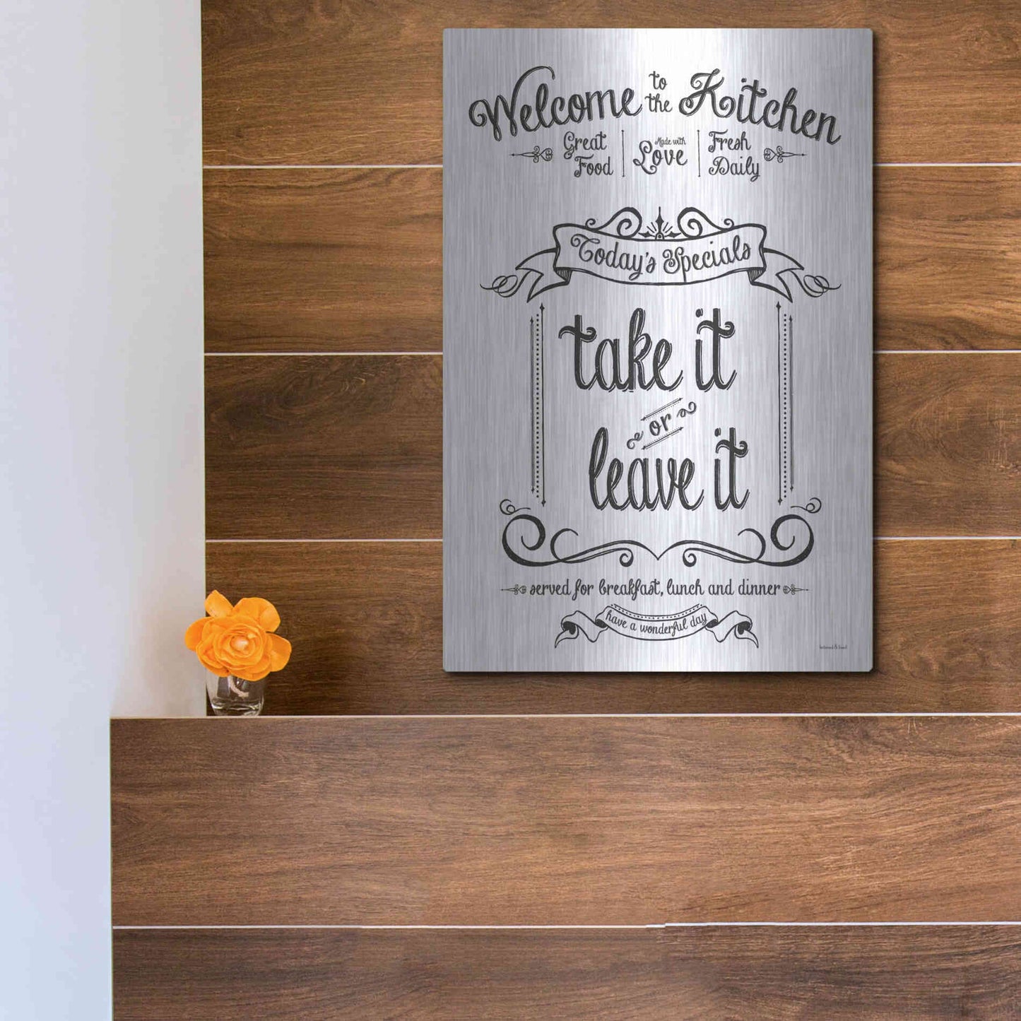 Luxe Metal Art 'Take It or Leave It' by Lettered & Lined, Metal Wall Art,12x16