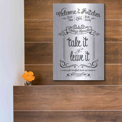 Luxe Metal Art 'Take It or Leave It' by Lettered & Lined, Metal Wall Art,12x16