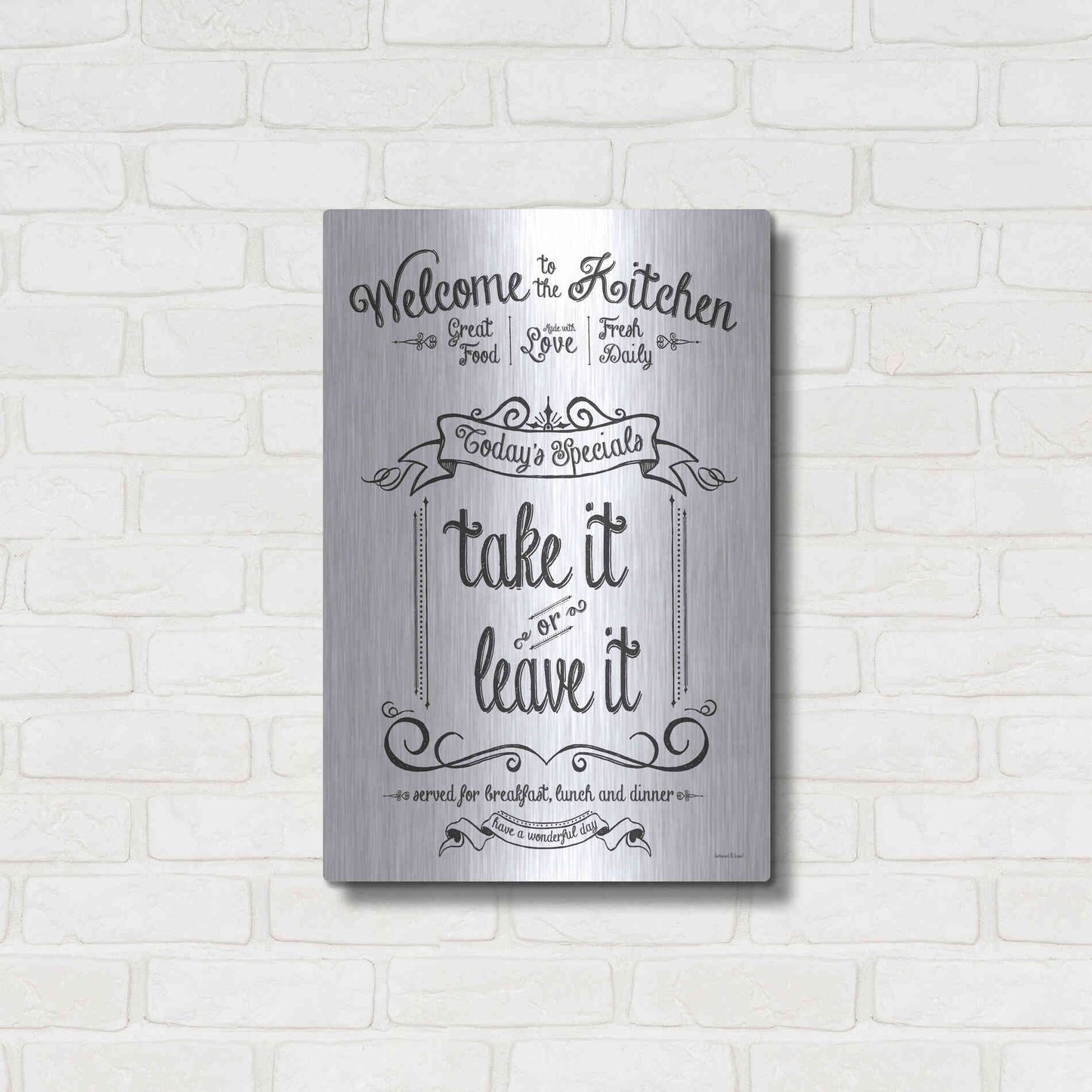 Luxe Metal Art 'Take It or Leave It' by Lettered & Lined, Metal Wall Art,16x24