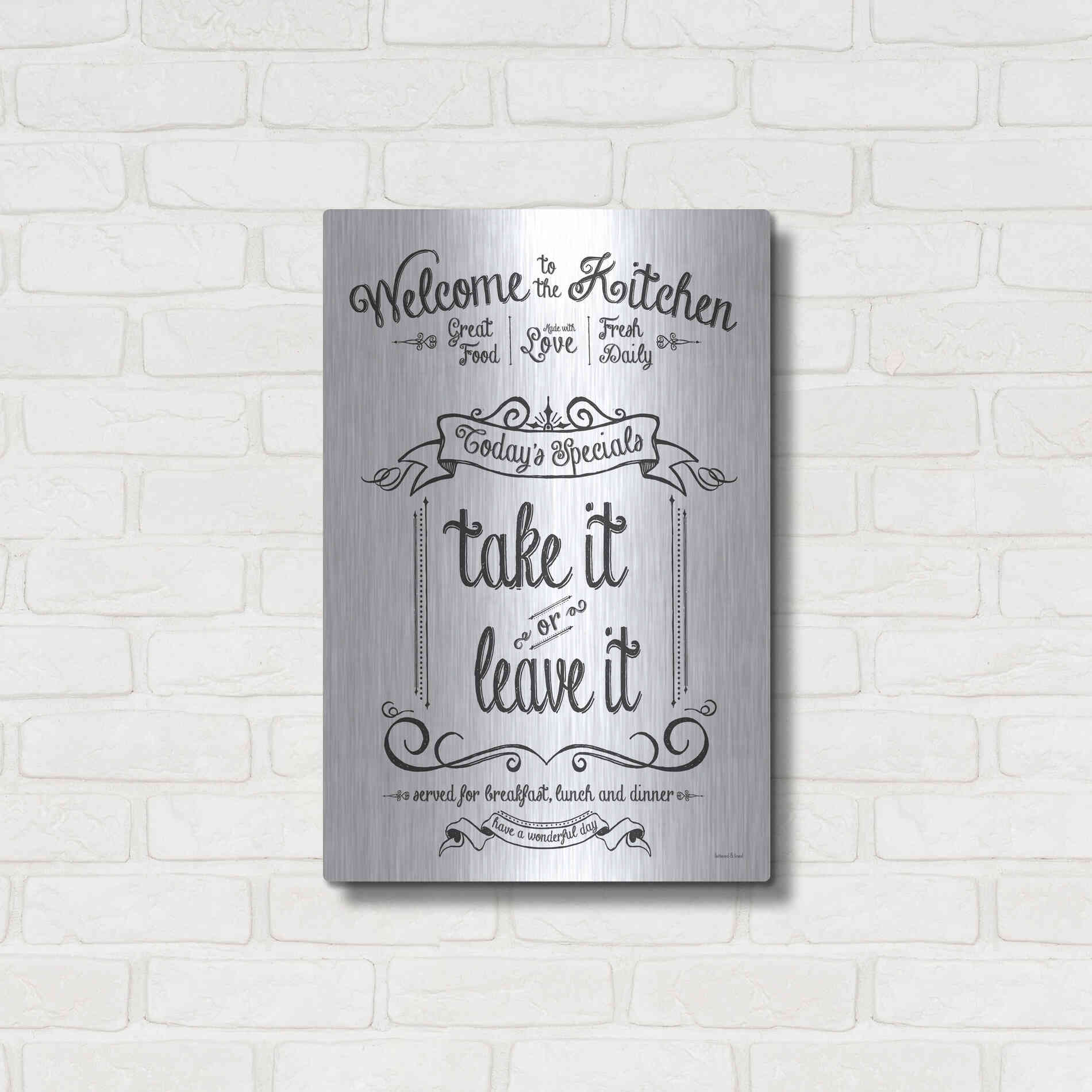 Luxe Metal Art 'Take It or Leave It' by Lettered & Lined, Metal Wall Art,16x24