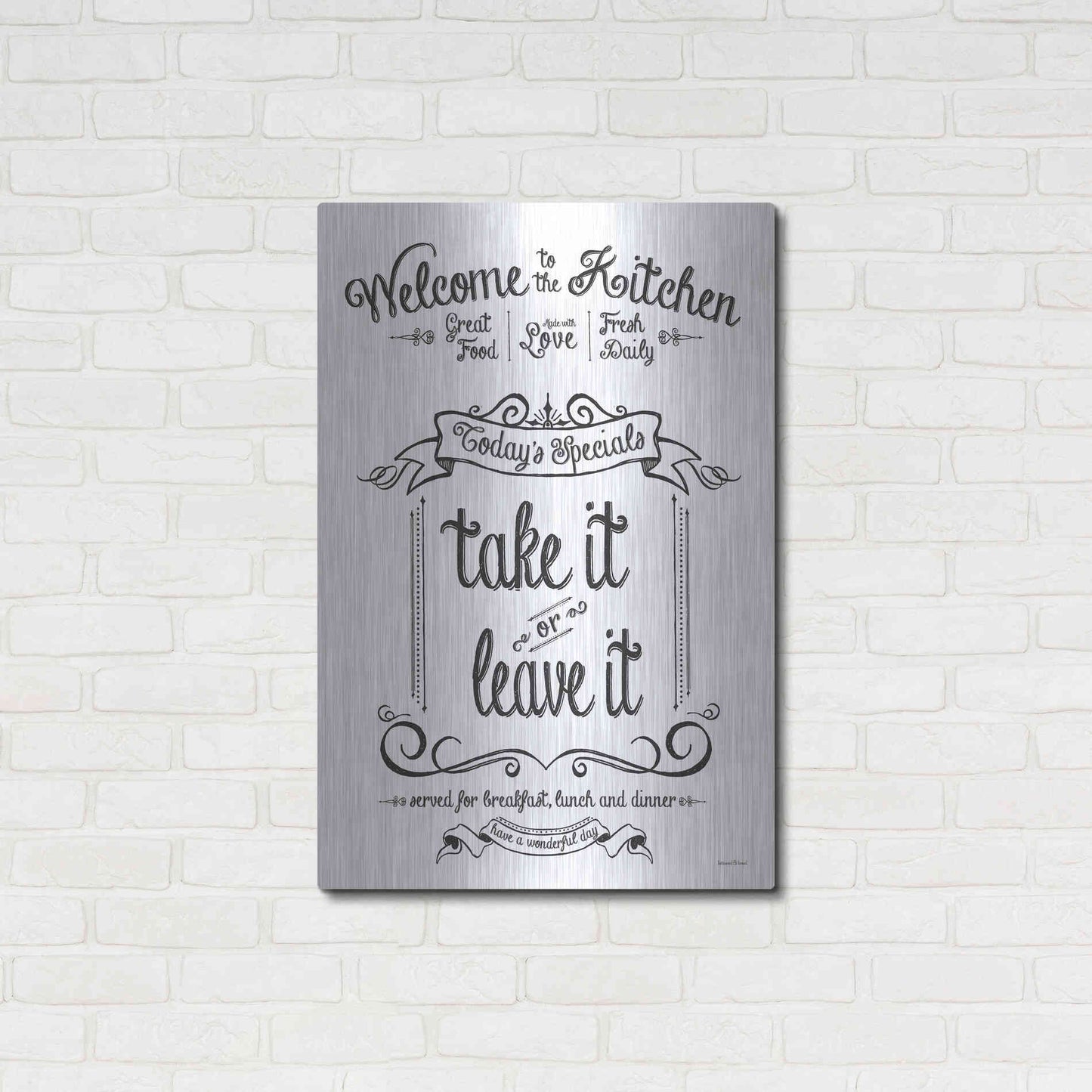 Luxe Metal Art 'Take It or Leave It' by Lettered & Lined, Metal Wall Art,24x36