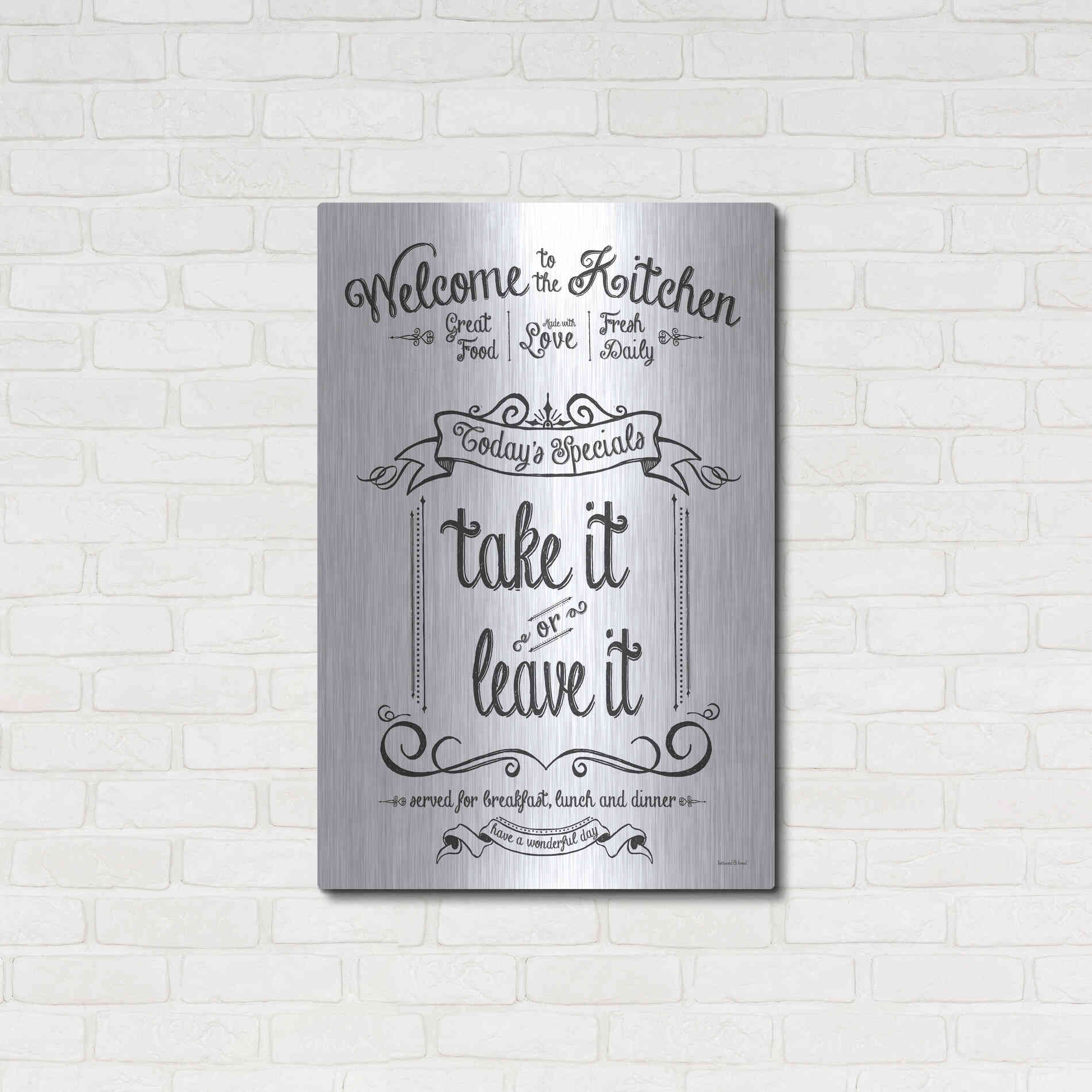Luxe Metal Art 'Take It or Leave It' by Lettered & Lined, Metal Wall Art,24x36