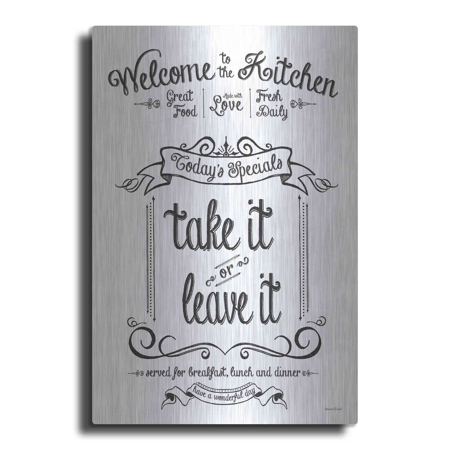 Luxe Metal Art 'Take It or Leave It' by Lettered & Lined, Metal Wall Art