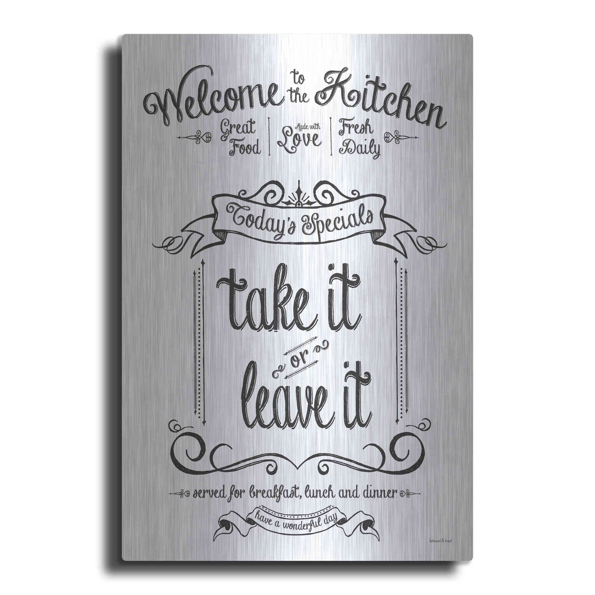 Luxe Metal Art 'Take It or Leave It' by Lettered & Lined, Metal Wall Art