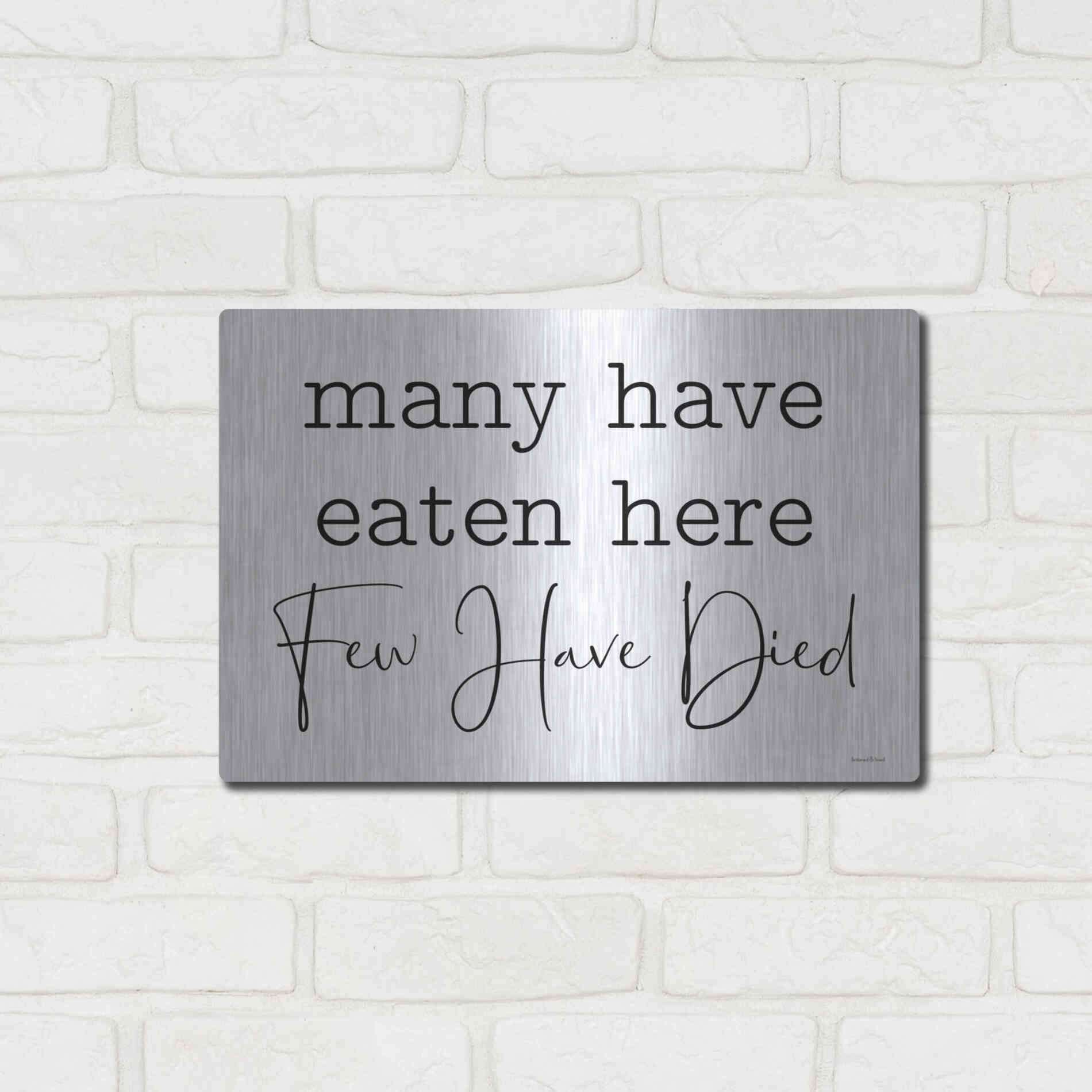 Luxe Metal Art 'Few Have Died' by Lettered & Lined, Metal Wall Art,16x12