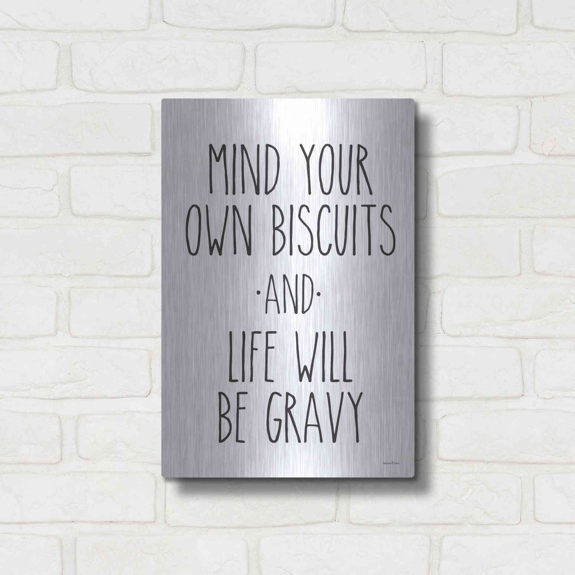 Luxe Metal Art 'Biscuits and Gravy' by Lettered & Lined, Metal Wall Art,12x16