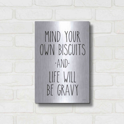 Luxe Metal Art 'Biscuits and Gravy' by Lettered & Lined, Metal Wall Art,12x16