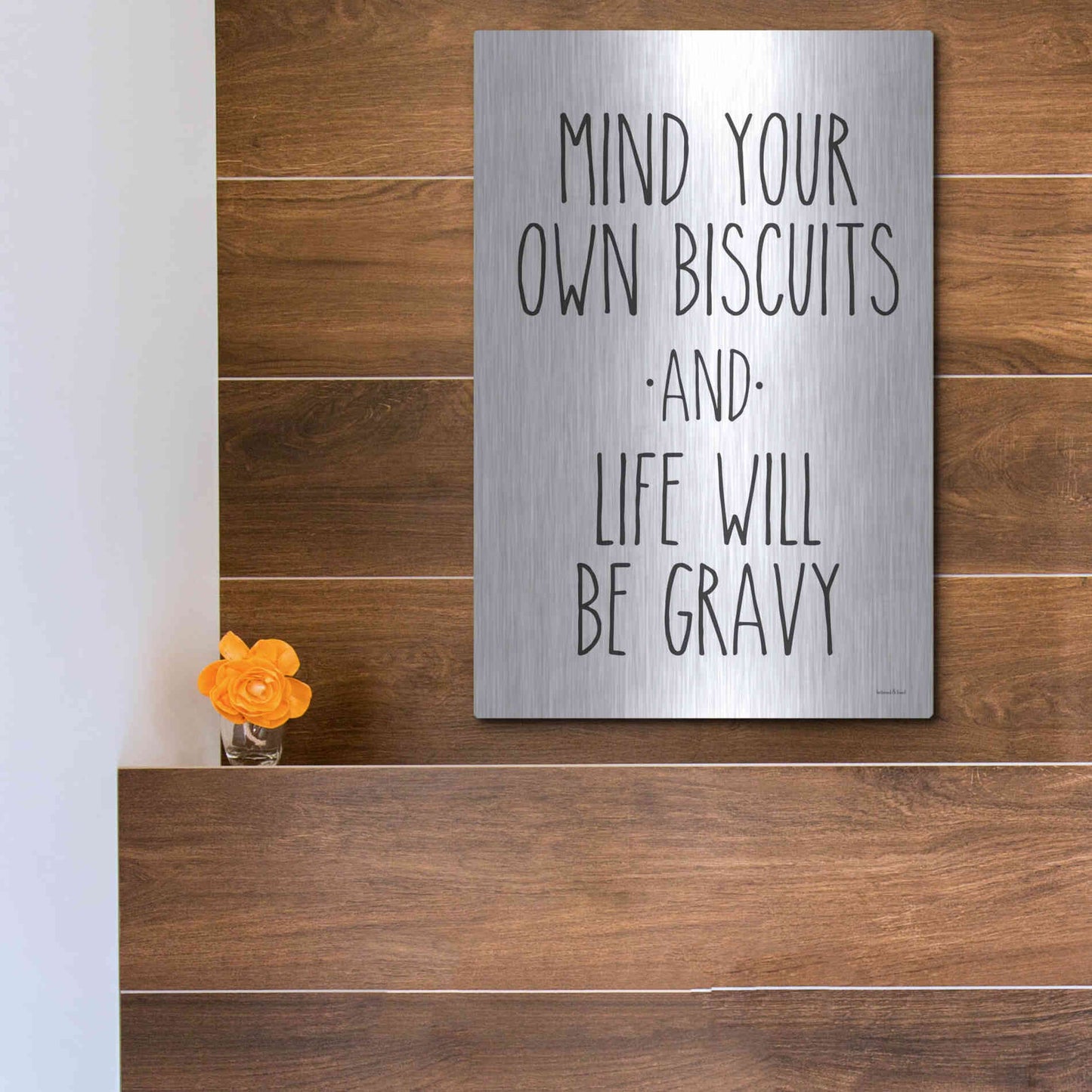 Luxe Metal Art 'Biscuits and Gravy' by Lettered & Lined, Metal Wall Art,12x16