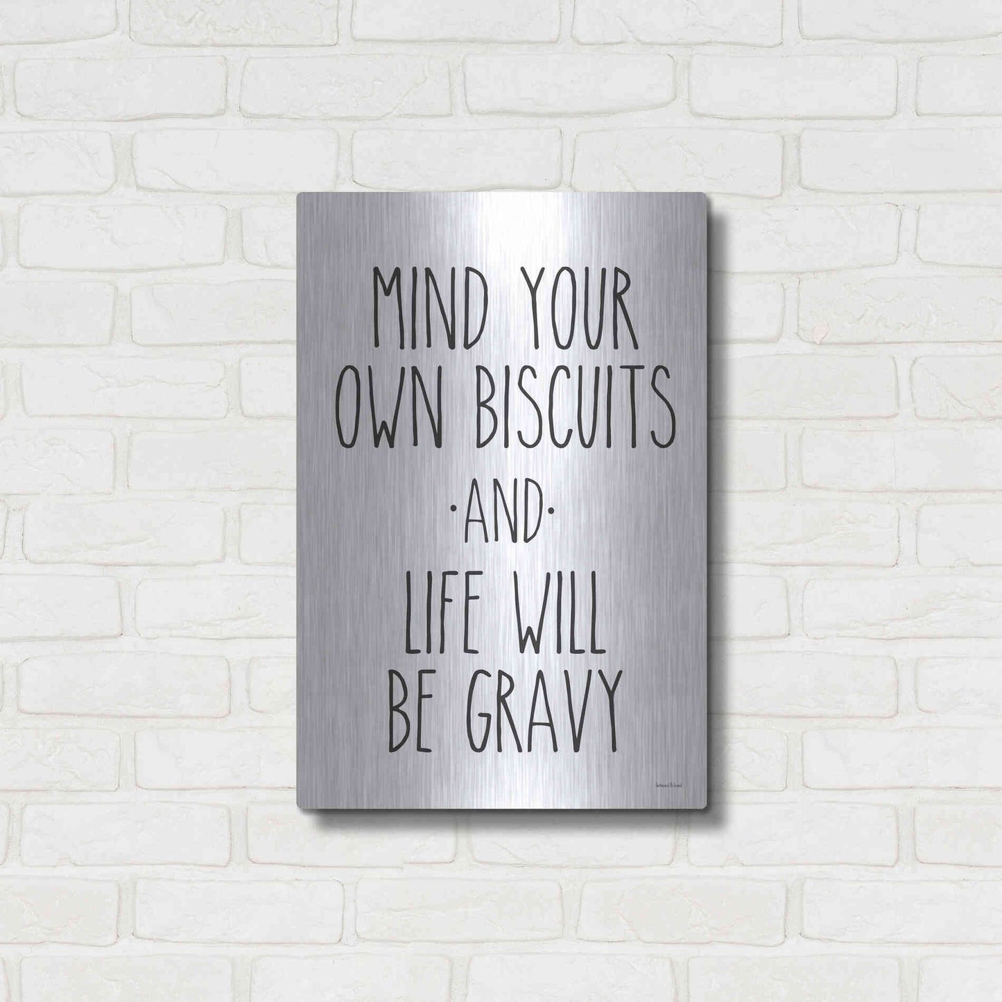 Luxe Metal Art 'Biscuits and Gravy' by Lettered & Lined, Metal Wall Art,16x24