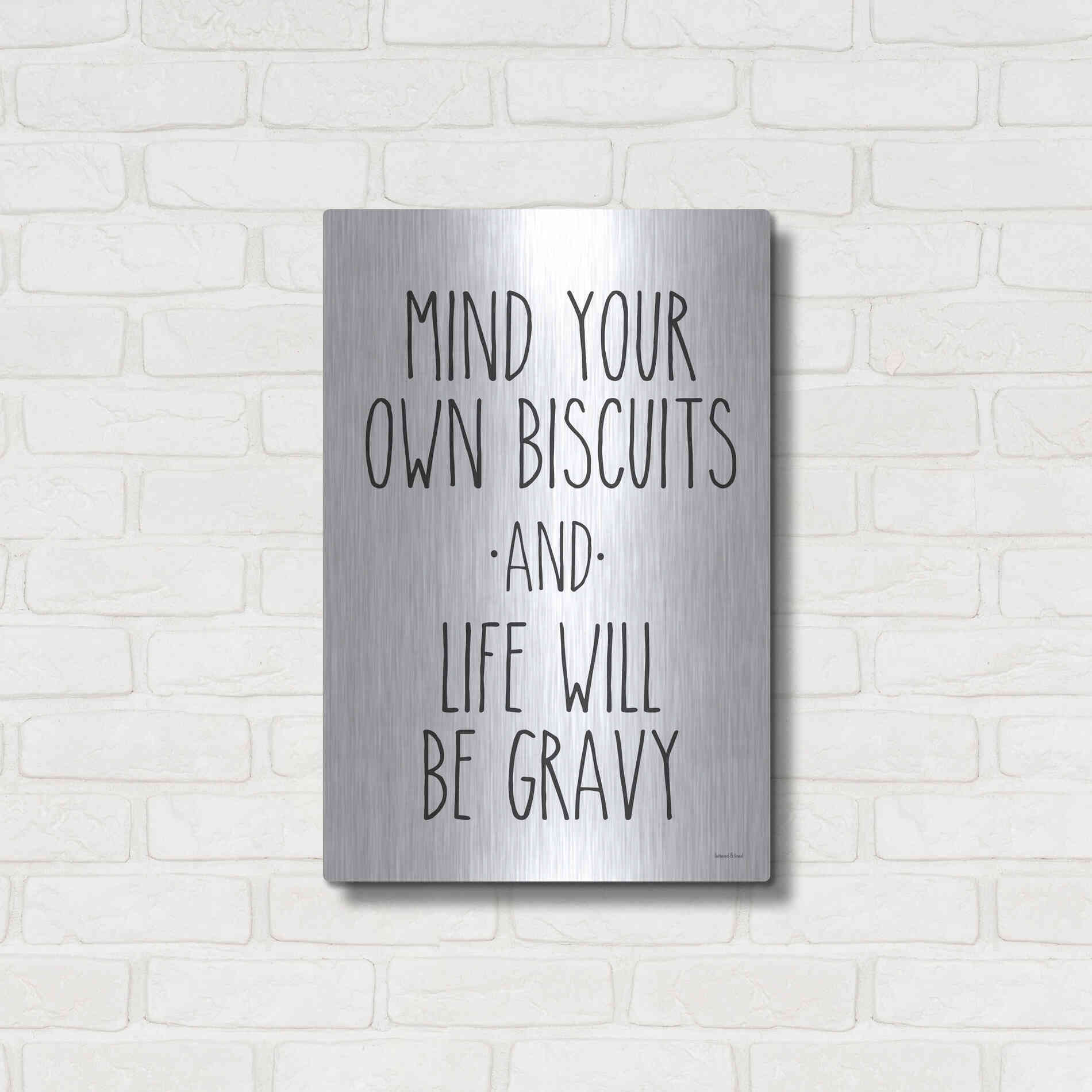 Luxe Metal Art 'Biscuits and Gravy' by Lettered & Lined, Metal Wall Art,16x24