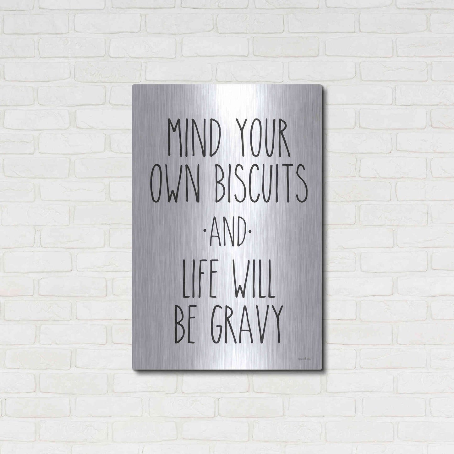 Luxe Metal Art 'Biscuits and Gravy' by Lettered & Lined, Metal Wall Art,24x36