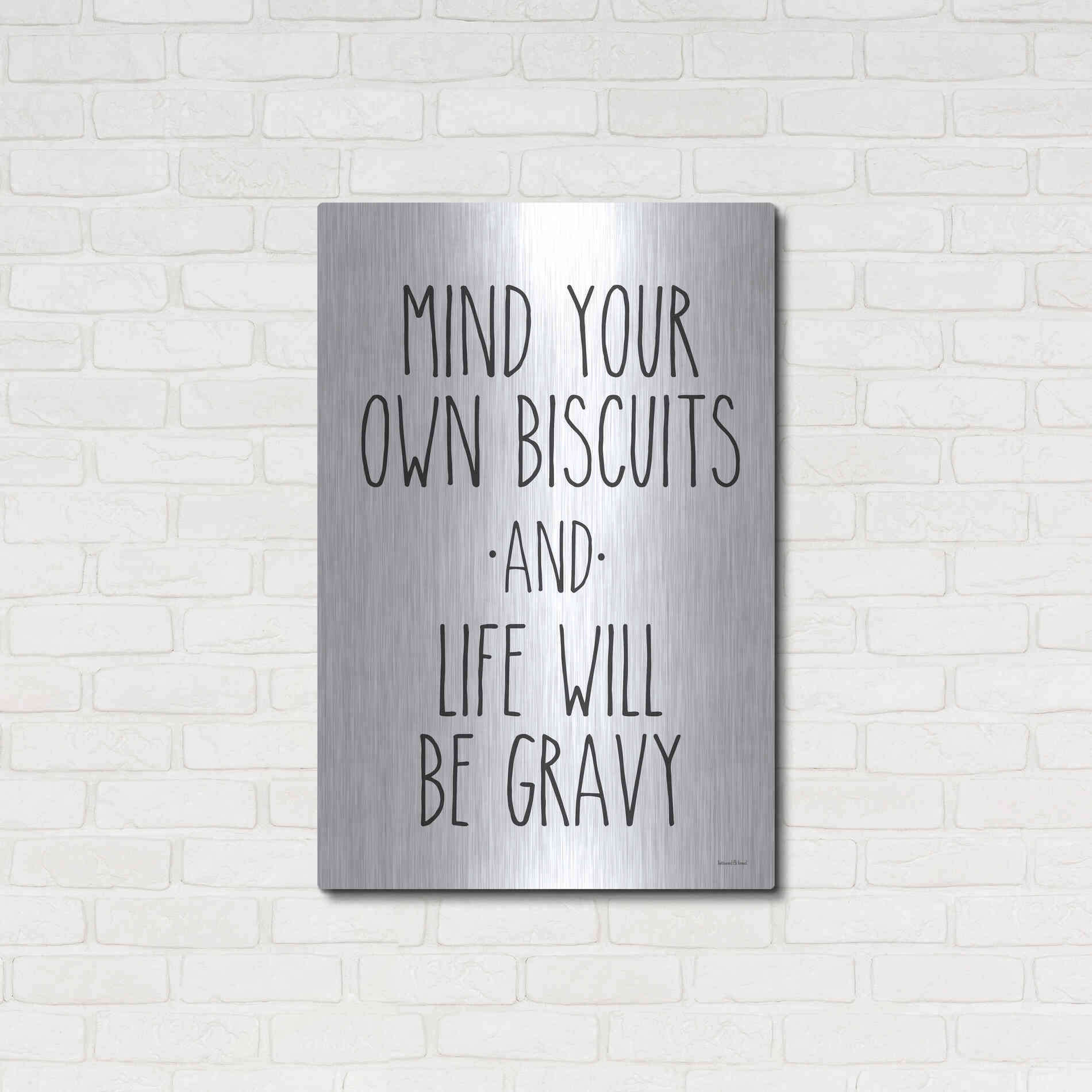 Luxe Metal Art 'Biscuits and Gravy' by Lettered & Lined, Metal Wall Art,24x36