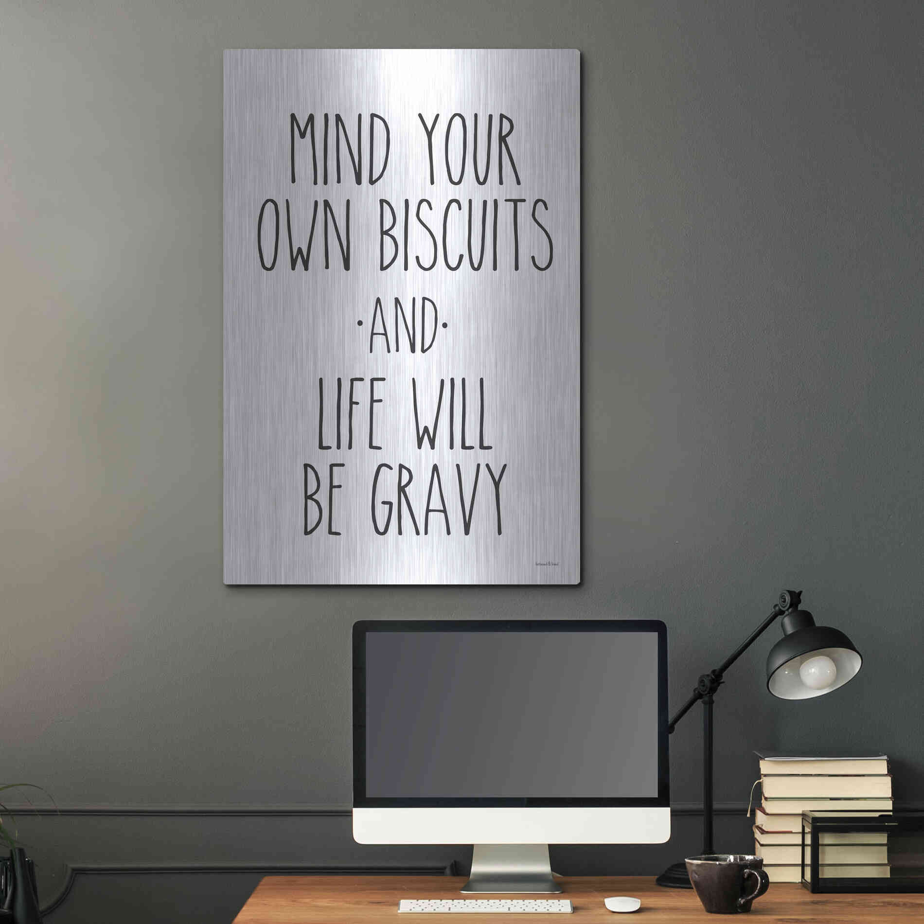 Luxe Metal Art 'Biscuits and Gravy' by Lettered & Lined, Metal Wall Art,24x36