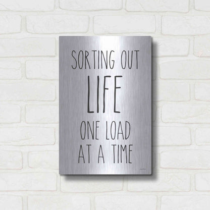 Luxe Metal Art 'One Load at a Time' by Lettered & Lined, Metal Wall Art,12x16