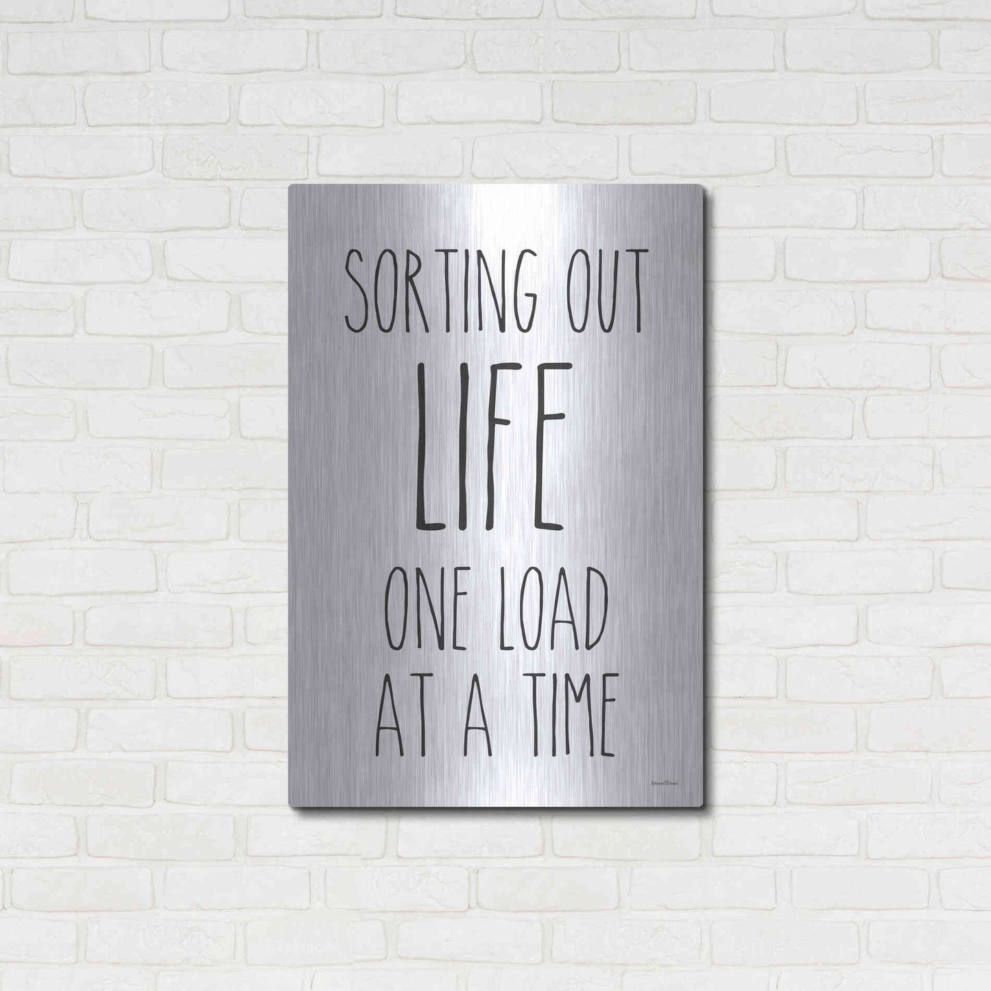 Luxe Metal Art 'One Load at a Time' by Lettered & Lined, Metal Wall Art,24x36