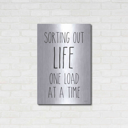 Luxe Metal Art 'One Load at a Time' by Lettered & Lined, Metal Wall Art,24x36