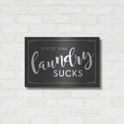 Luxe Metal Art 'Laundry Sucks' by Lettered & Lined, Metal Wall Art,24x16