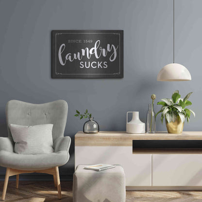 Luxe Metal Art 'Laundry Sucks' by Lettered & Lined, Metal Wall Art,24x16