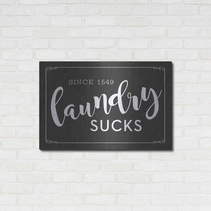 Luxe Metal Art 'Laundry Sucks' by Lettered & Lined, Metal Wall Art,36x24