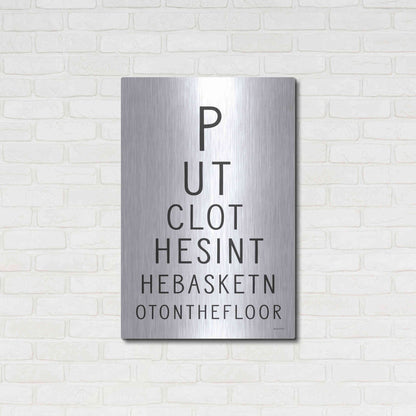 Luxe Metal Art 'Put Clothes in the Basket' by Lettered & Lined, Metal Wall Art,24x36