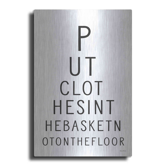 Luxe Metal Art 'Put Clothes in the Basket' by Lettered & Lined, Metal Wall Art