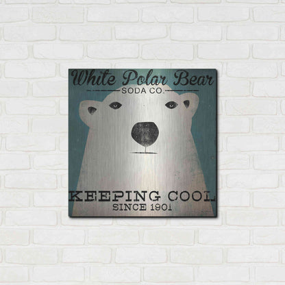 Luxe Metal Art 'Polar Bear Soda Co' by Ryan Fowler, Metal Wall Art,24x24