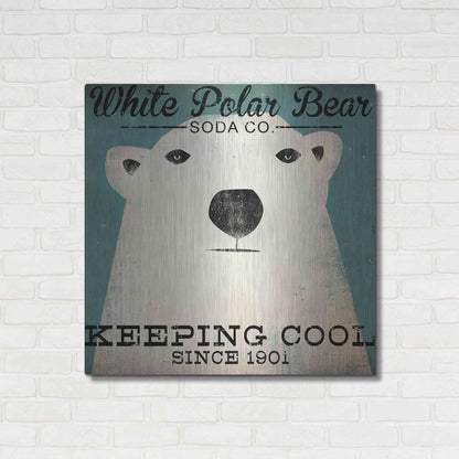 Luxe Metal Art 'Polar Bear Soda Co' by Ryan Fowler, Metal Wall Art,36x36