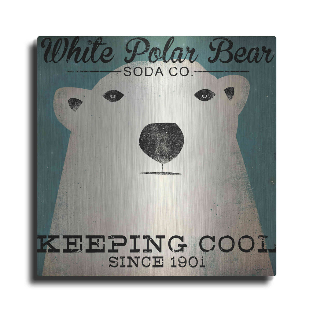 Luxe Metal Art 'Polar Bear Soda Co' by Ryan Fowler, Metal Wall Art