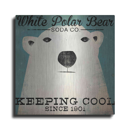 Luxe Metal Art 'Polar Bear Soda Co' by Ryan Fowler, Metal Wall Art