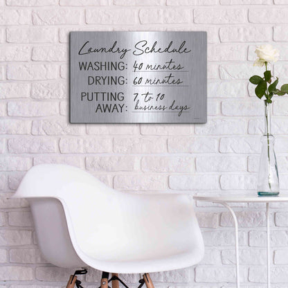 Luxe Metal Art 'Laundry Schedule' by Lettered & Lined, Metal Wall Art,24x16