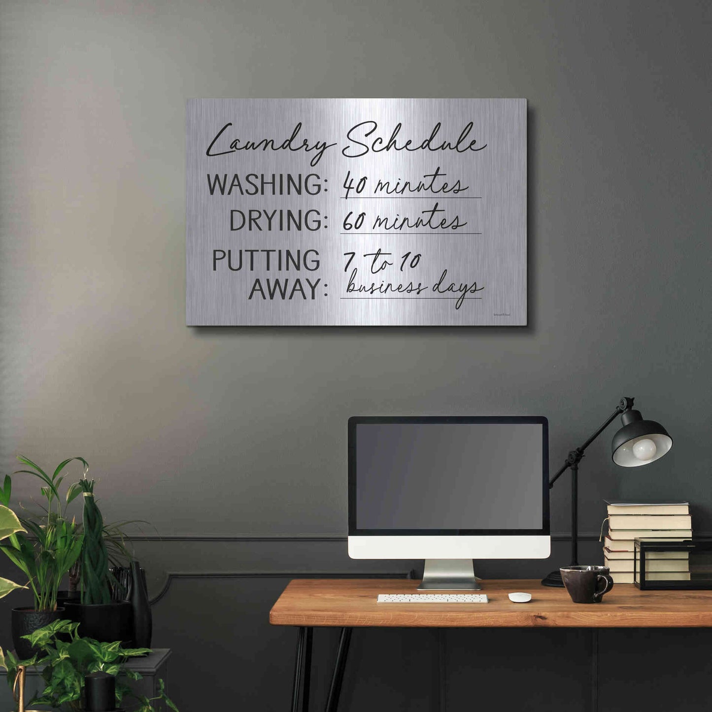 Luxe Metal Art 'Laundry Schedule' by Lettered & Lined, Metal Wall Art,36x24