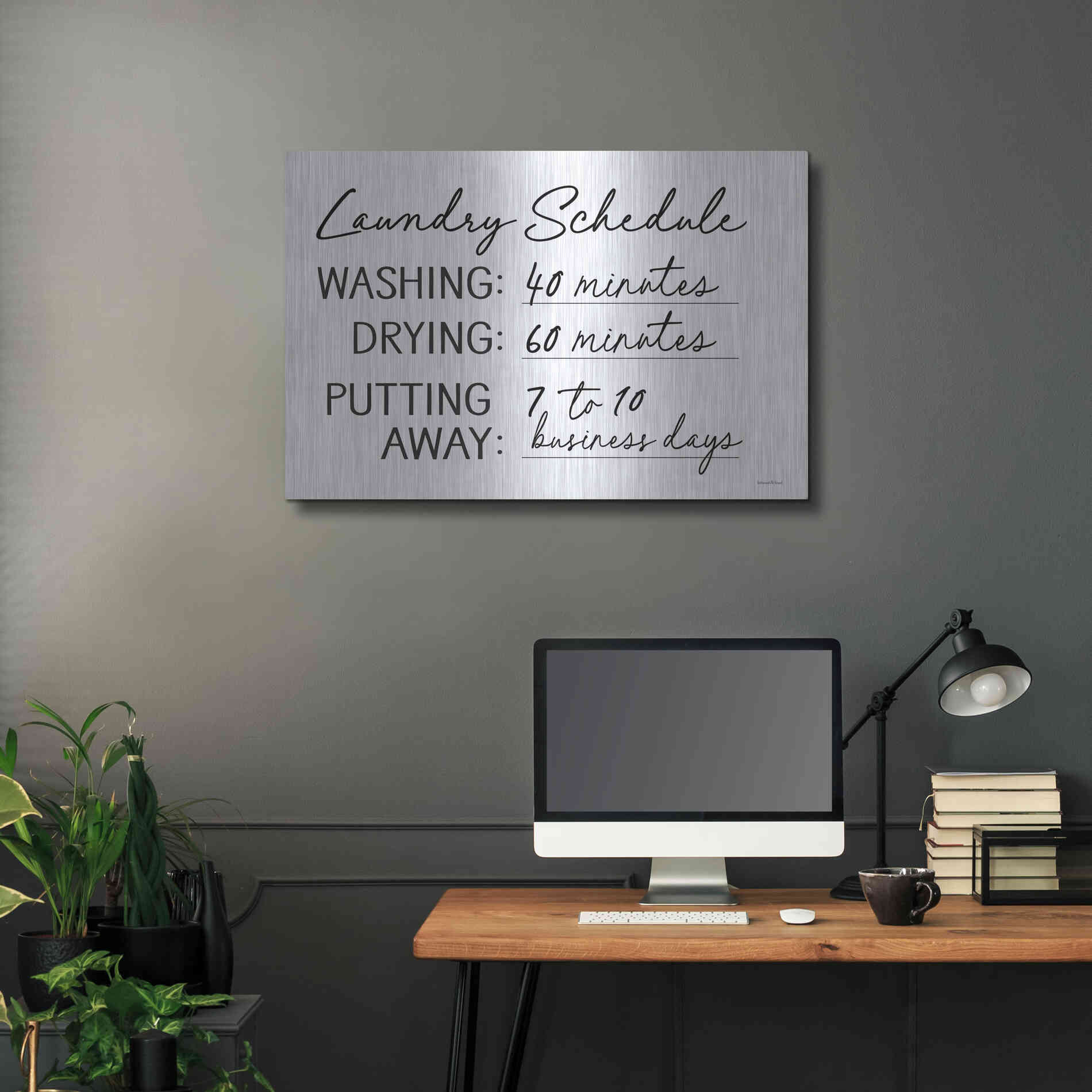 Luxe Metal Art 'Laundry Schedule' by Lettered & Lined, Metal Wall Art,36x24