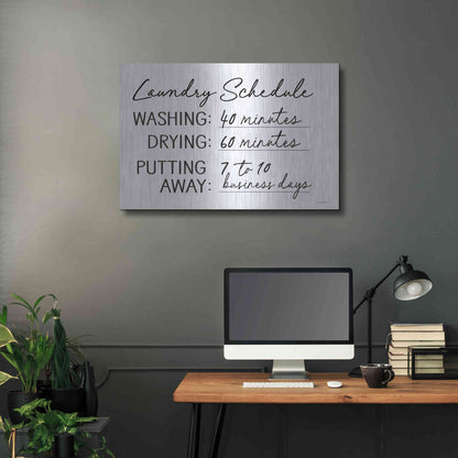 Luxe Metal Art 'Laundry Schedule' by Lettered & Lined, Metal Wall Art,36x24